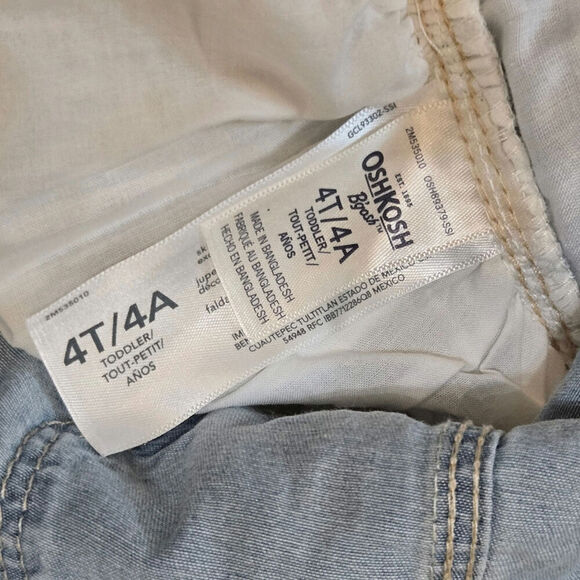 OSHKOSH B’GOSH Vestbak Denim & Off White Gold Sparkle Tulle Dress, Size 4T - Picture 2 of 7